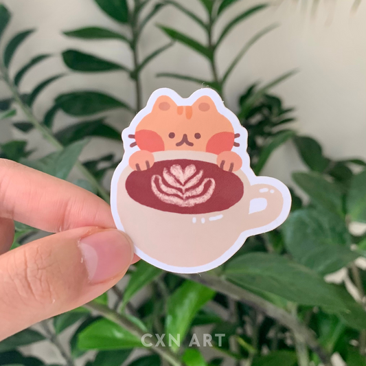 Mocha Latte Cat Sticker
