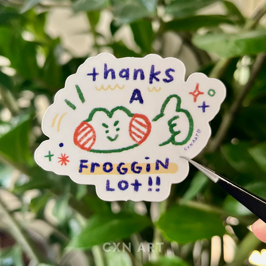 thanks a froggin’ lot sticker - waterproof glossy vinyl