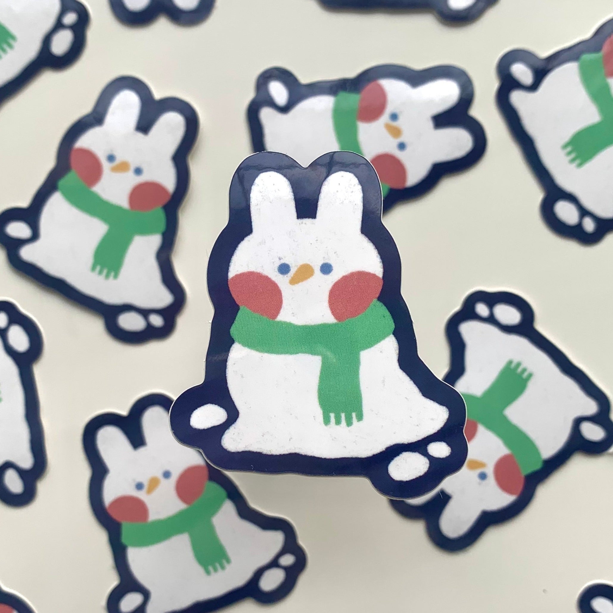 snowman bunny sticker – CXN ART