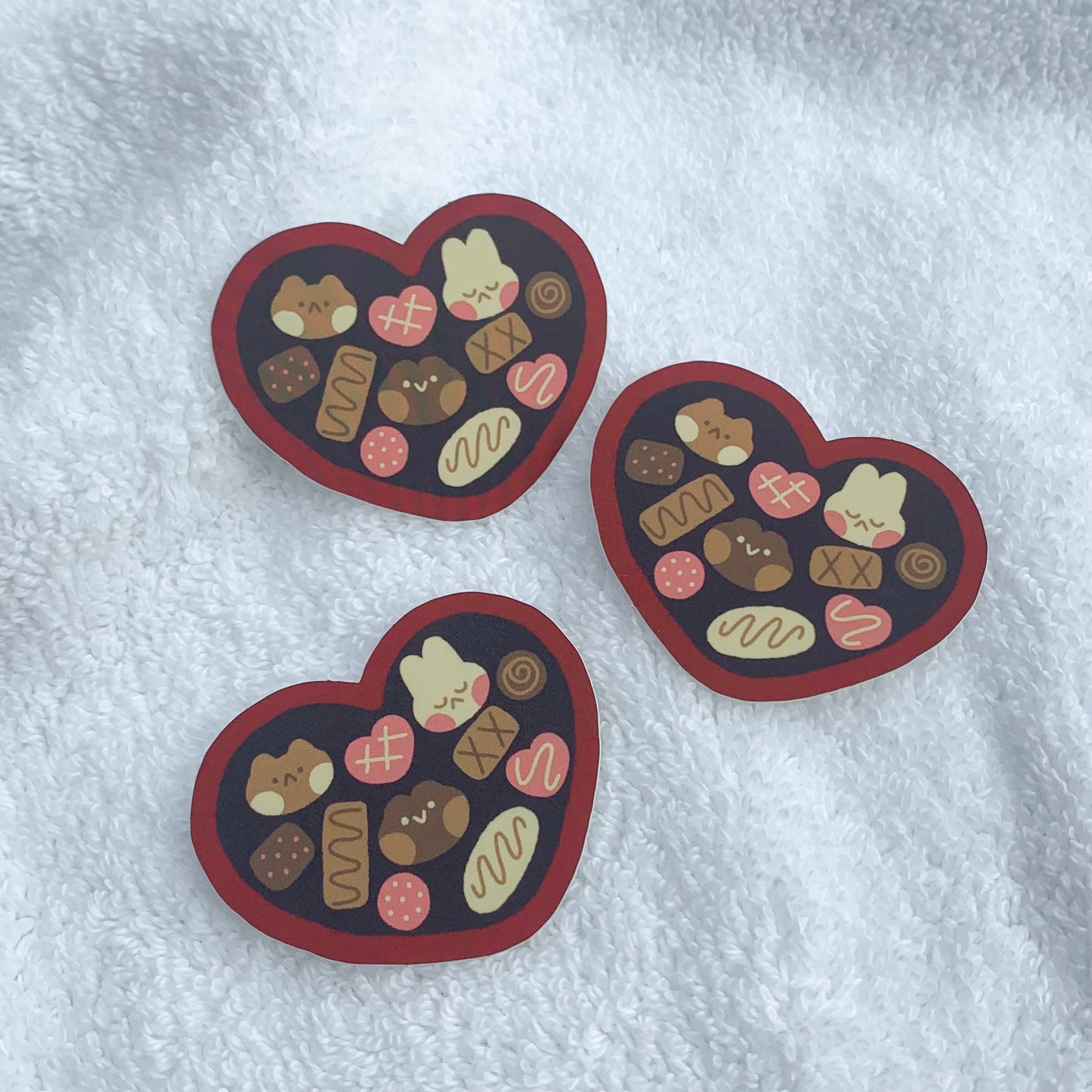 chocolate heart box sticker